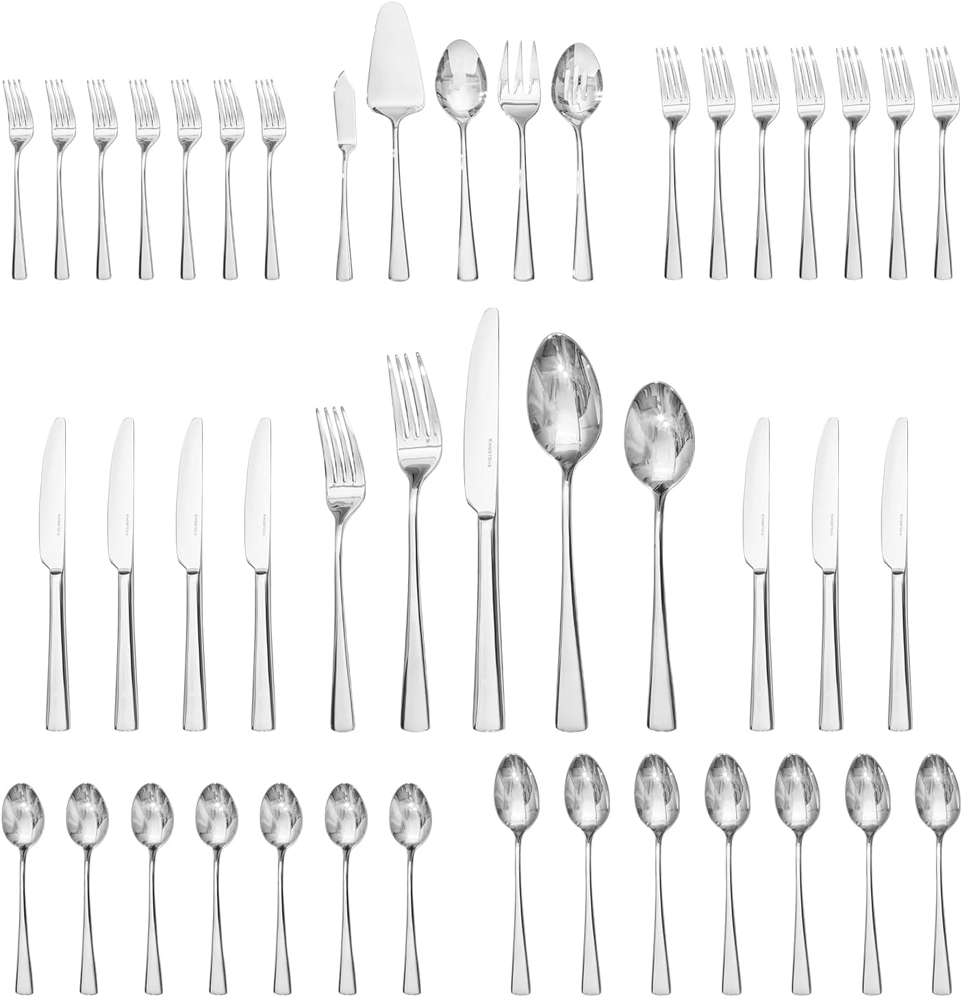 KINGSTONE Silverware Set for 8, 45-Piece Stainless Steel Flatware