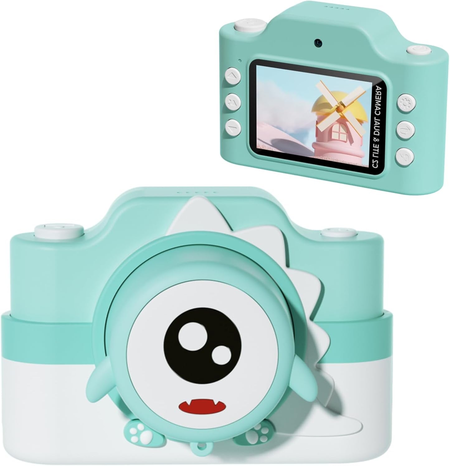 32MP Dual Lens Selfie Camera for Kids, Blue Silicone Sleeve - Clidamer