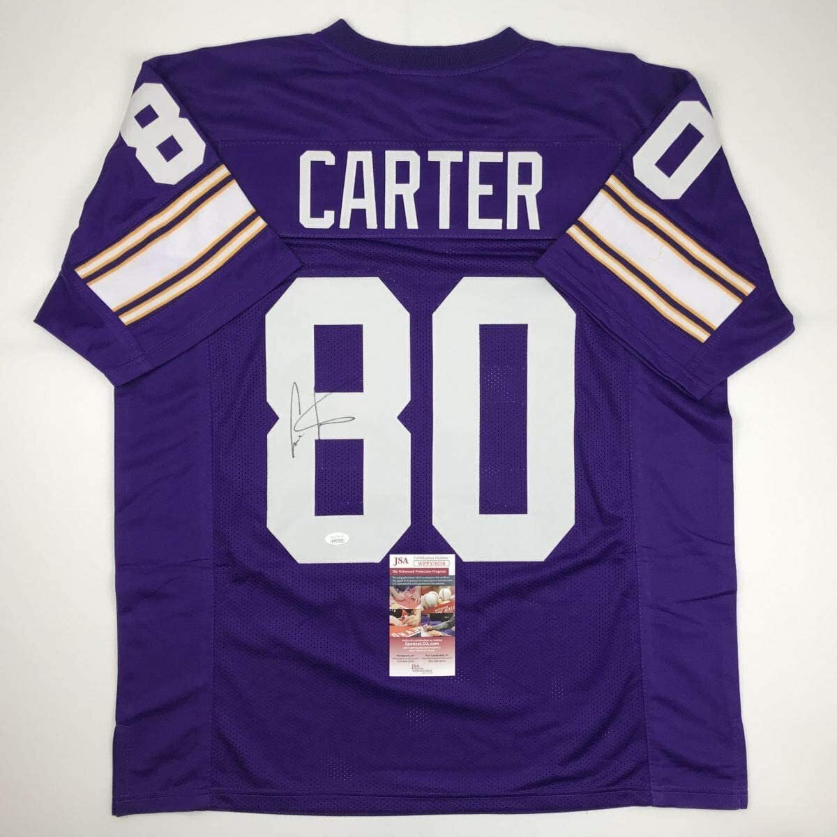 Cris Carter Signed Minnesota Purple Football Jersey with JSA COA