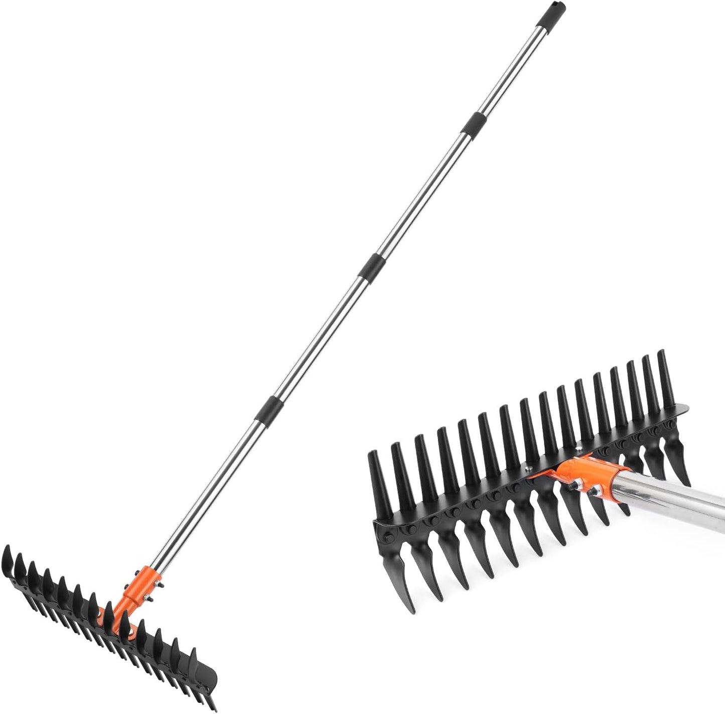 Garden Thatch Rake for Lawn Maintenance, Heavy Duty Metal Tool