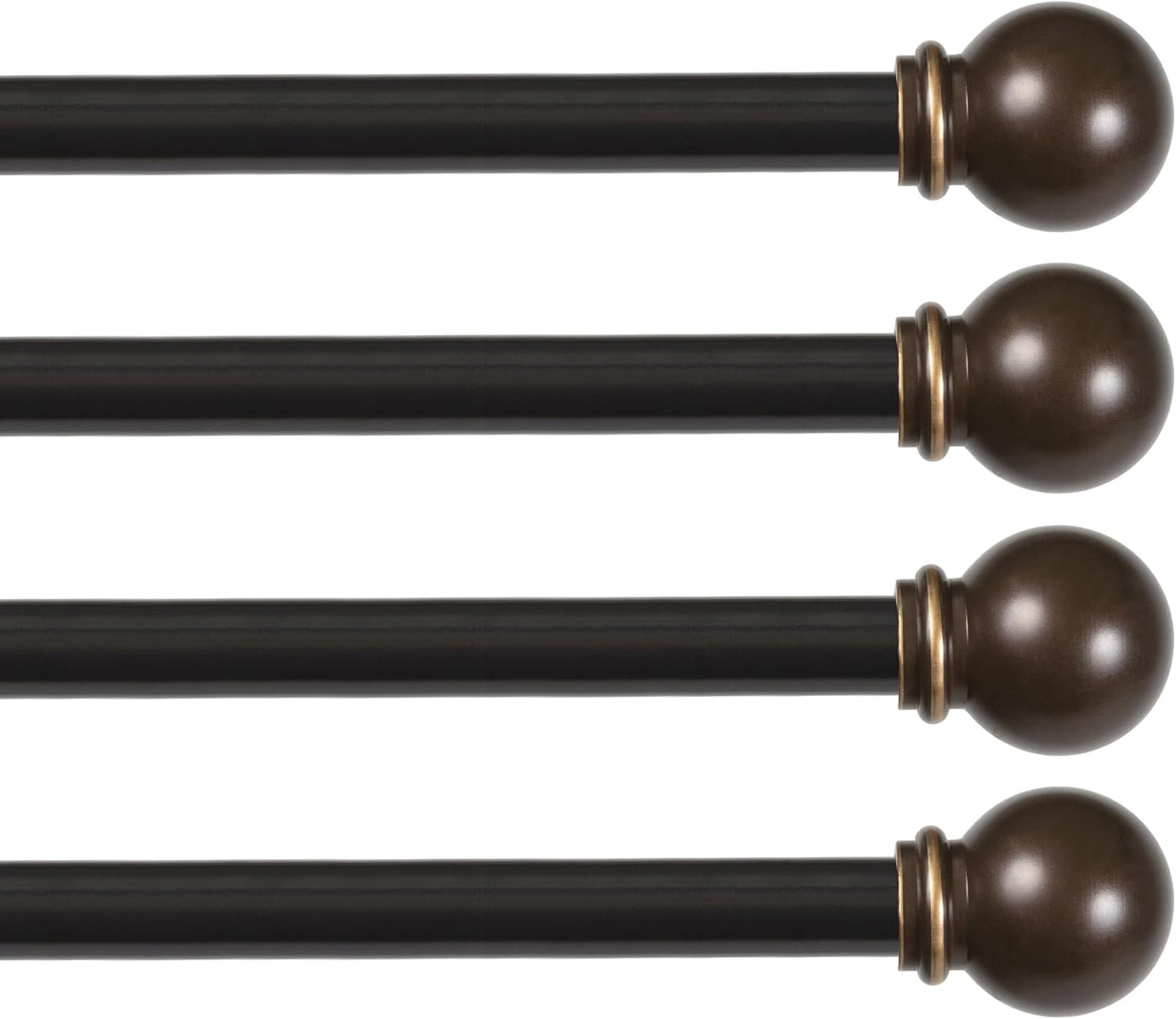 Kenney Chelsea Ball End Curtain Rod Set for Windows 28 to 48 in