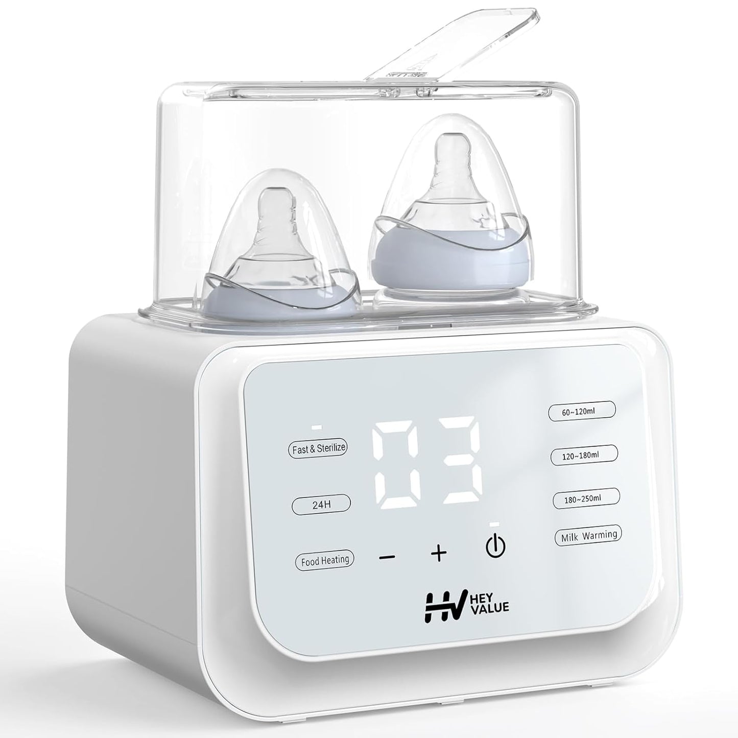 HEYVALUE 8-in-1 Baby Bottle Warmer - Fast, Accurate Temp Control