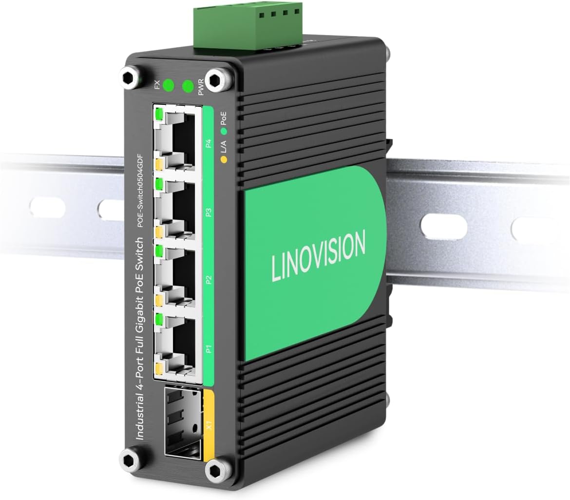 LINOVISION Industrial 4 Ports Gigabit Solar PoE Switch Review