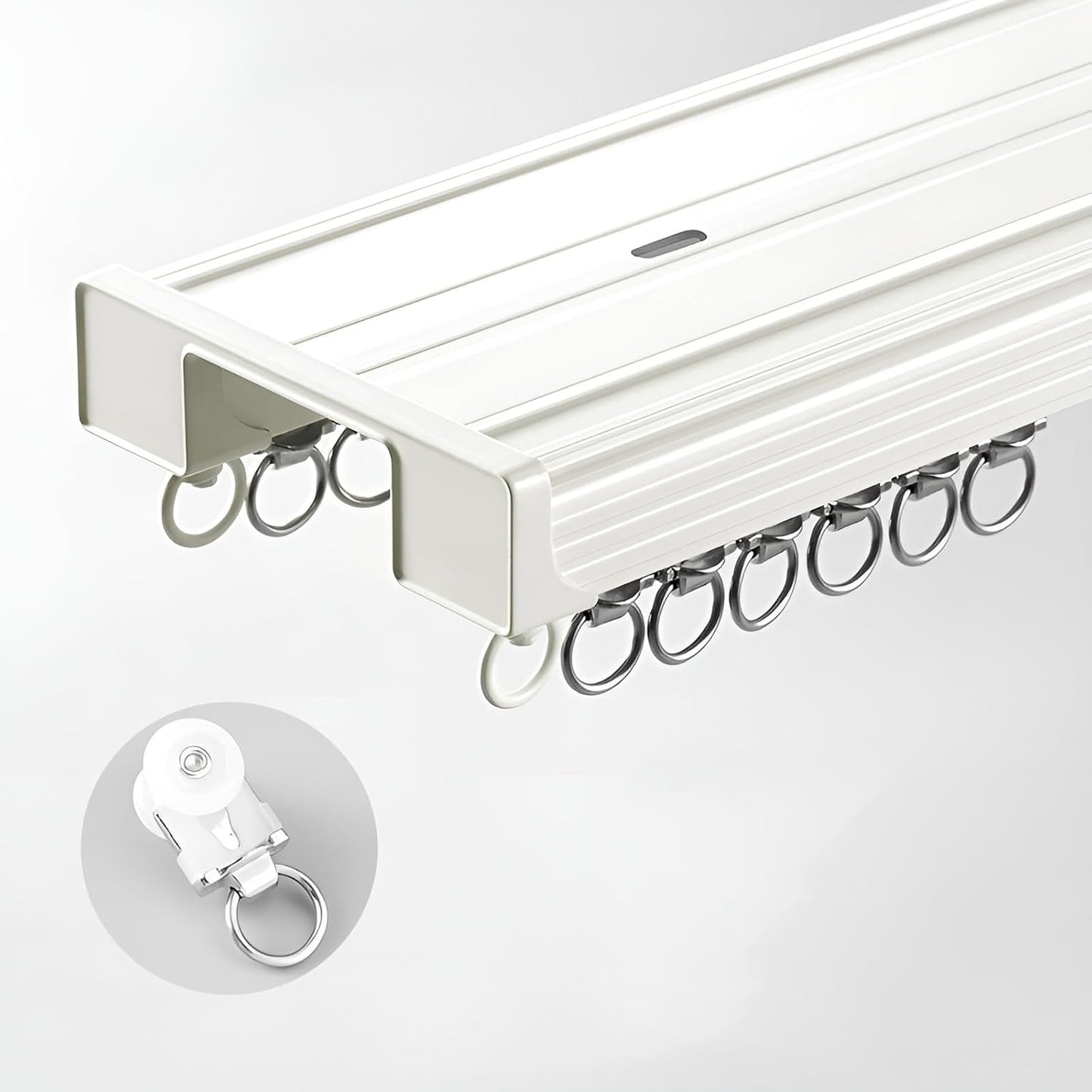 Whisper-Quiet Ceiling Mount Curtain Track - 12.1FT
