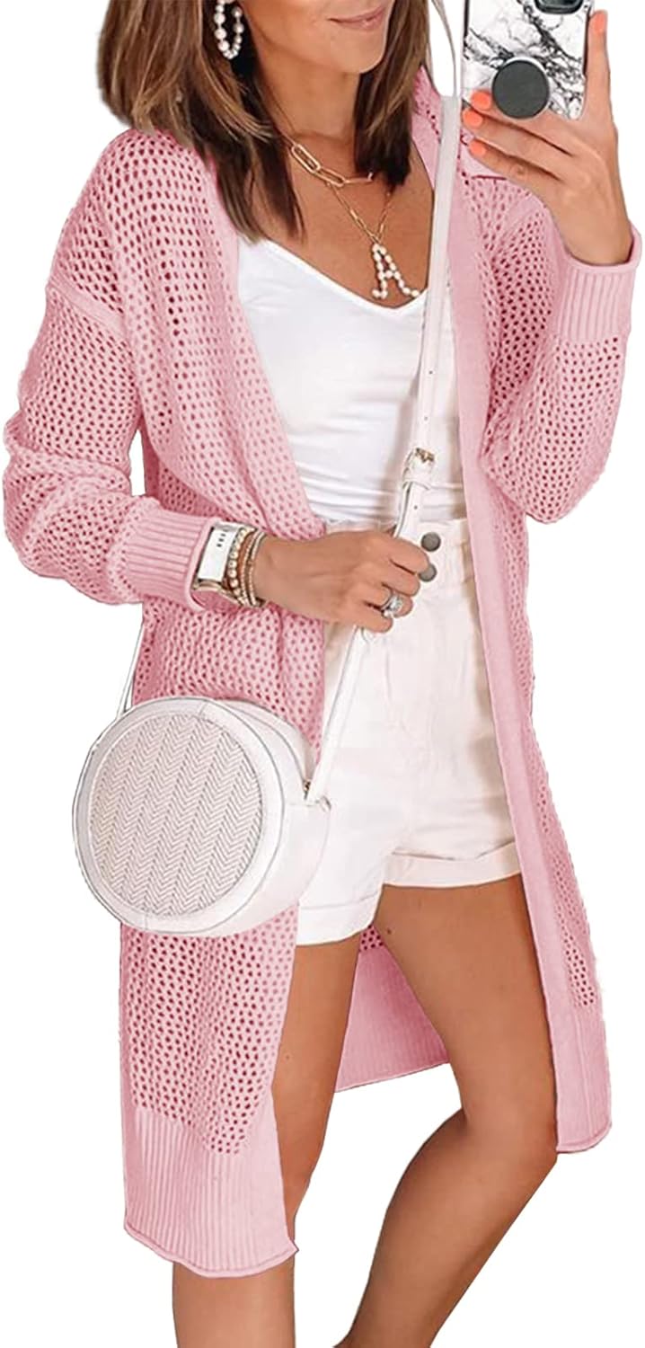 Misassy Womens Open Front Knit Sheer Cardigans for Summer Style