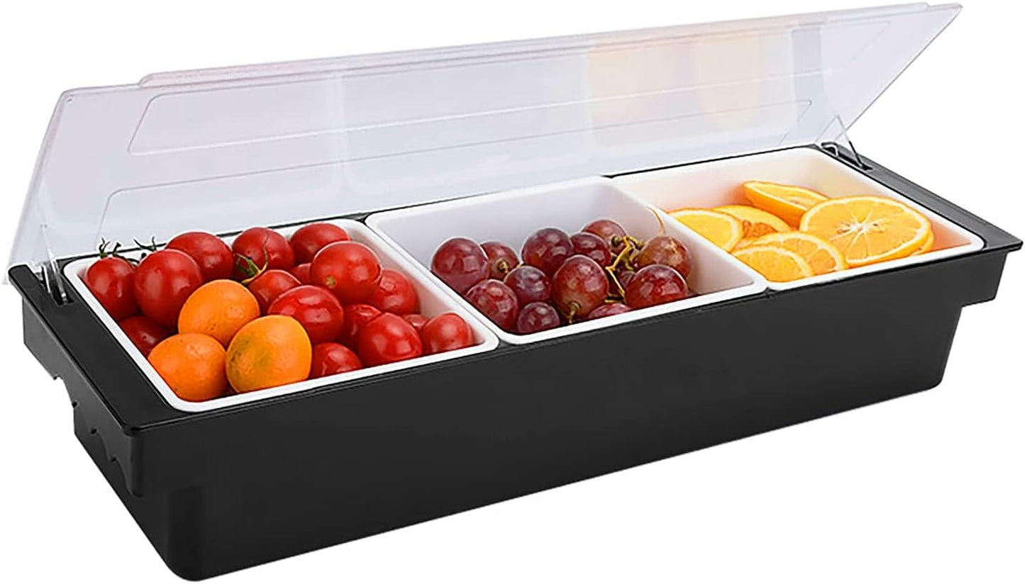 Ice Cooled Condiment Serving Container for Fresh Food Storage