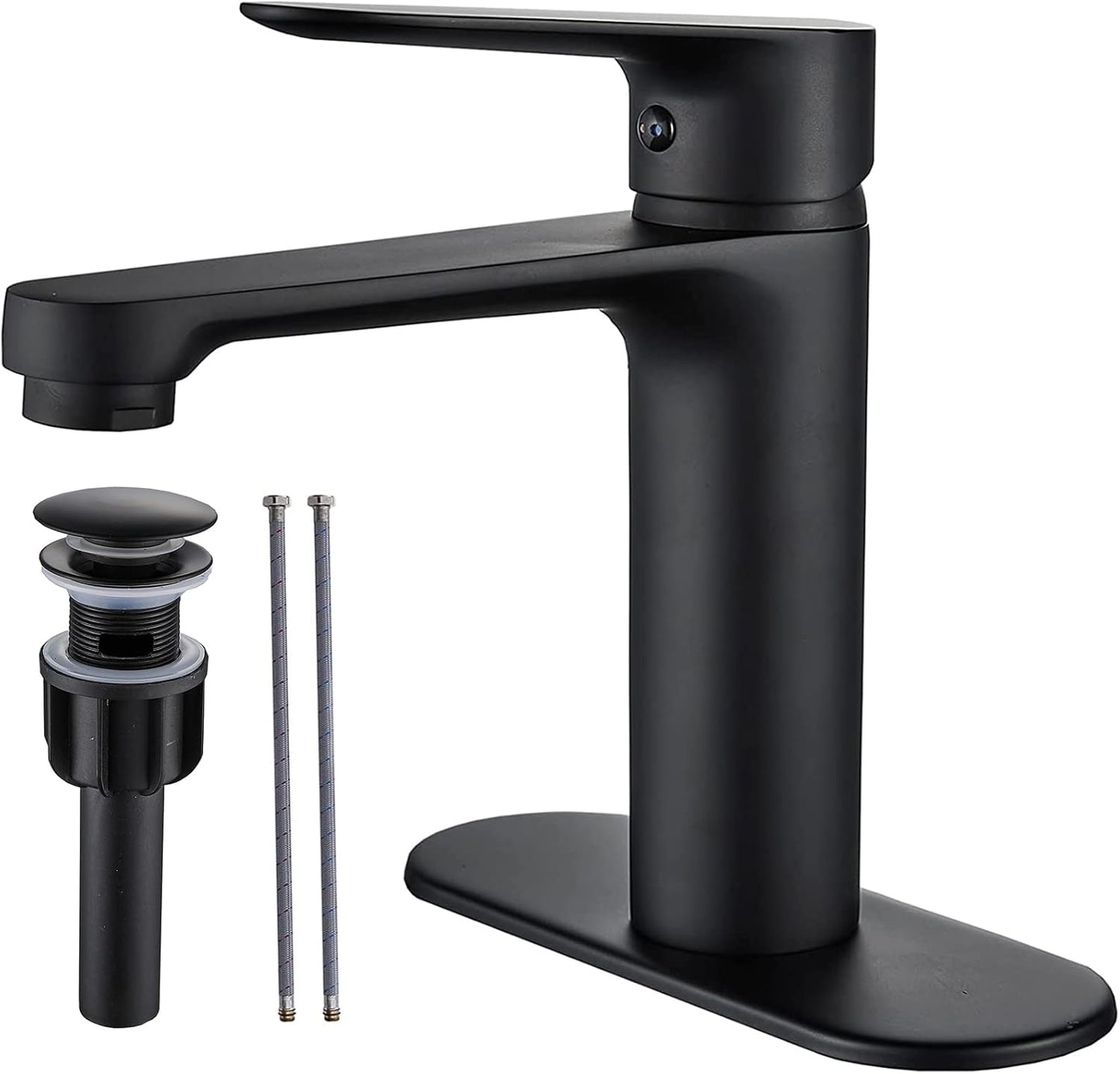 Black Bathroom Faucet Single Handle Modern Design for Sinks