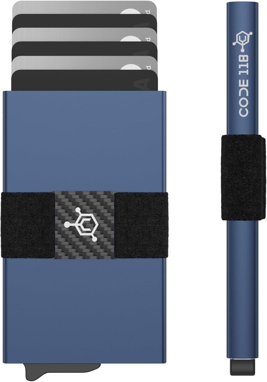 CODE 118 Slim Minimalist Wallet for Men with RFID Blocking