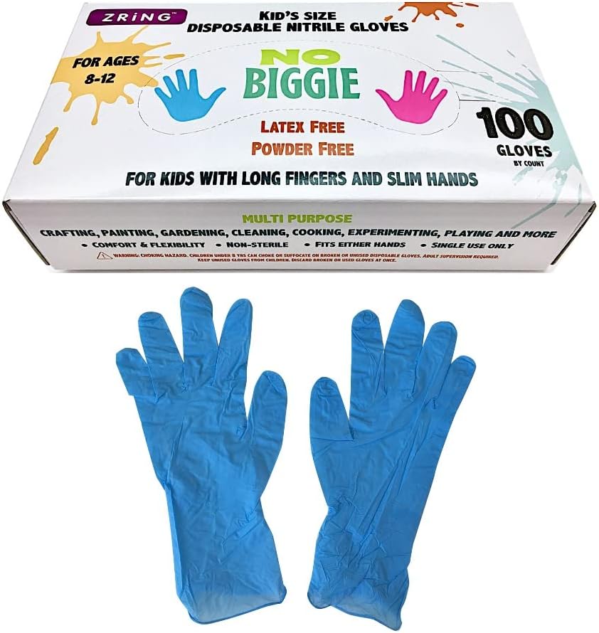 Kid-Sized Disposable Nitrile Gloves - Latex-Free & Food Grade