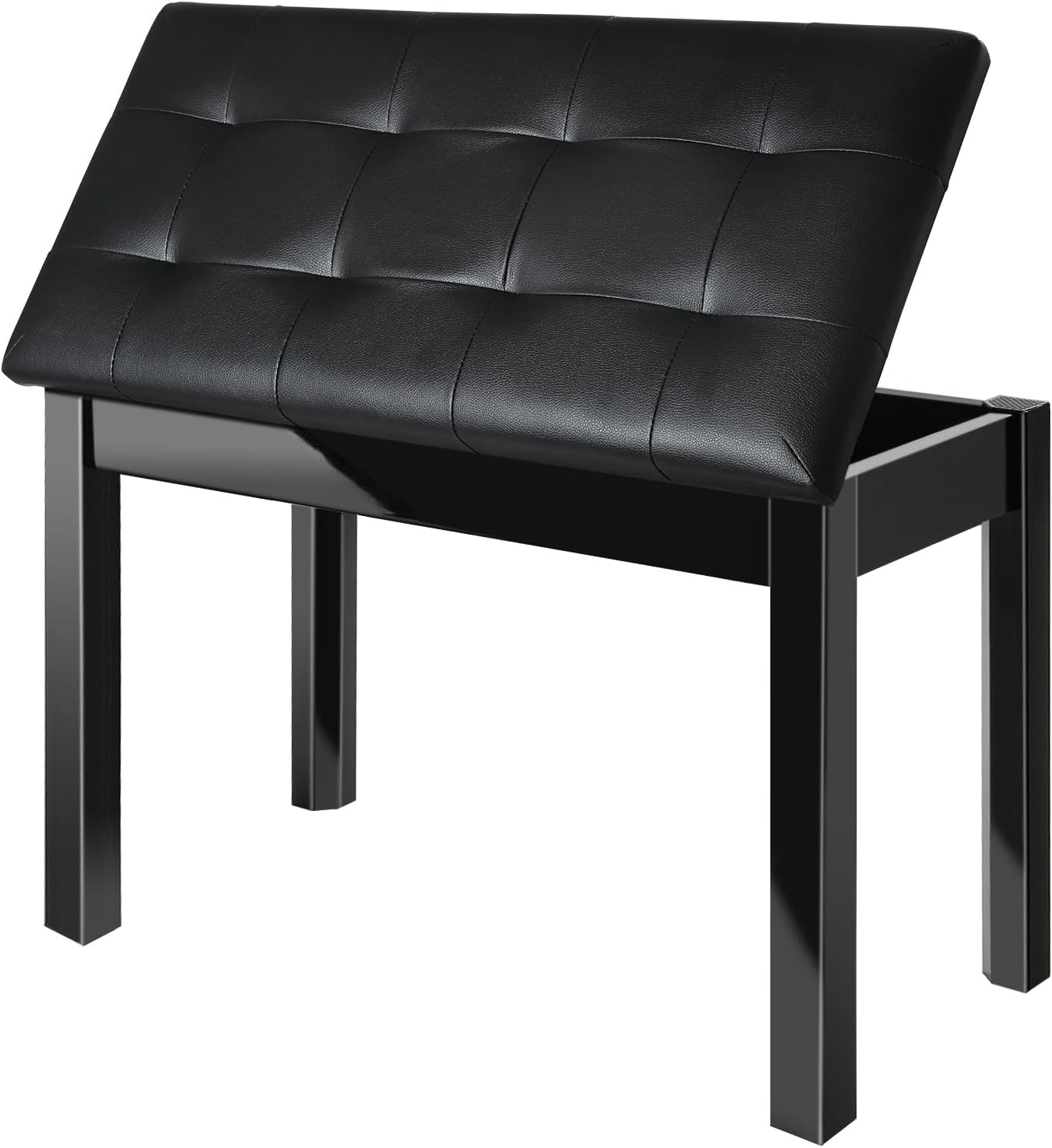 AODSK Wooden Duet Piano Bench with Storage and Cushion Comfort