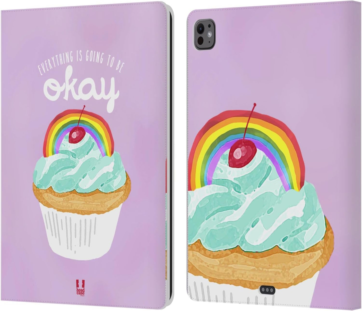 Rainbow Cupcakes Happiness Leather Wallet Case for iPad Pro 13 M4