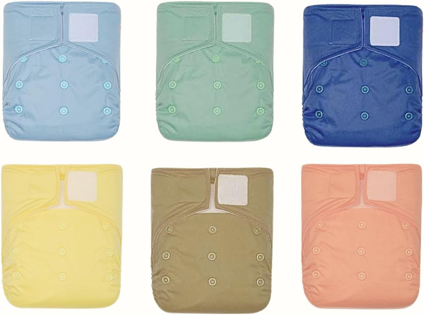Leakproof Reusable Diaper Shells for Babies 8-36lbs - Pack of 6