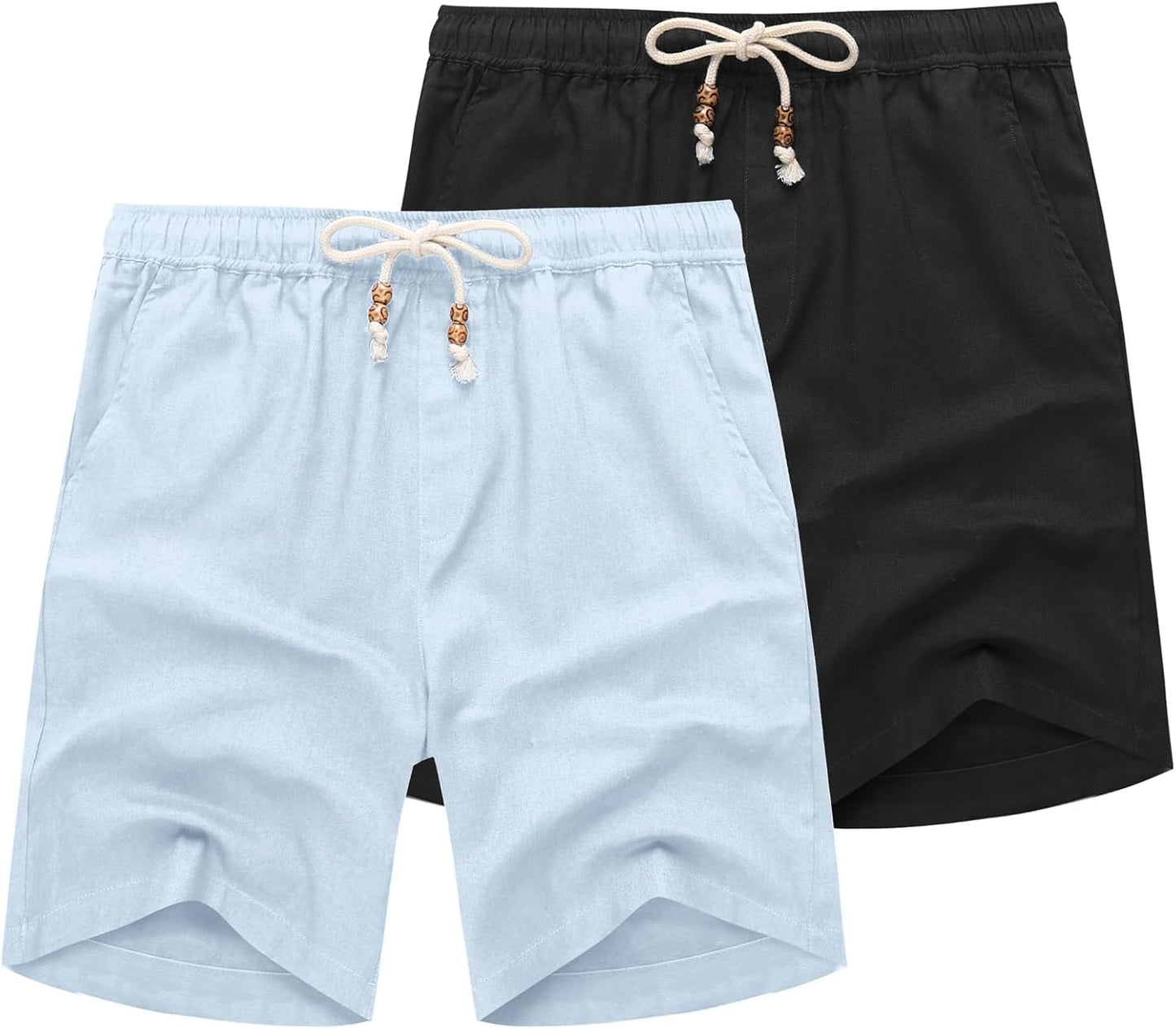 COOFANDY Men's Linen Shorts for Casual Summer Beach Wear