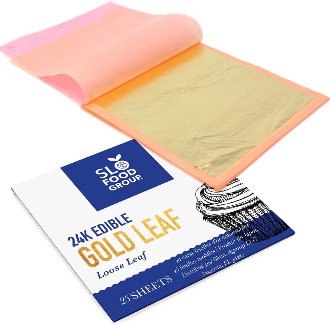24 Karat Edible Gold Leaf Loose Sheets for Crafting and Decor