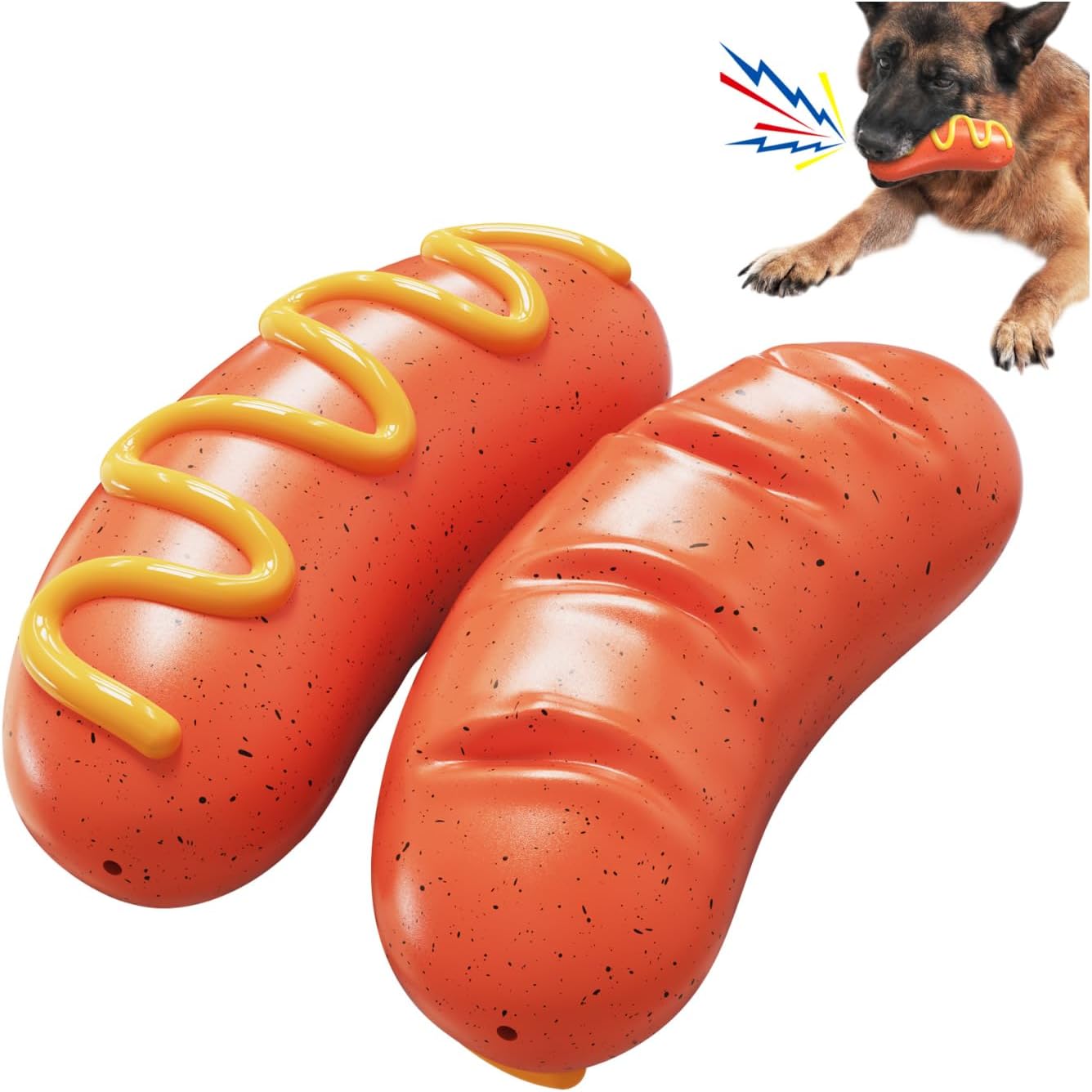 AGIEG Squeaky Hotdog Chew Toy