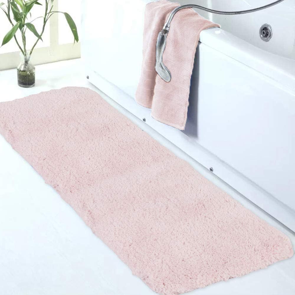 Walensee Blush Bath Mat - Soft, Absorbent, Non-Slip Luxury Rug