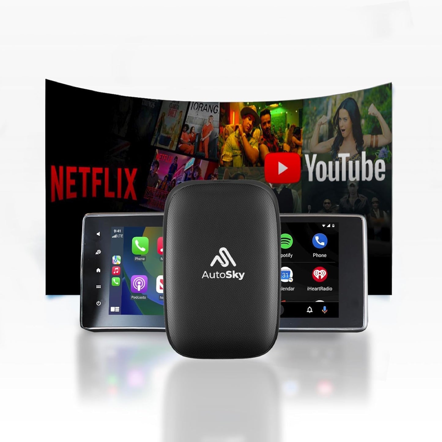Wireless CarPlay & Android Auto Converter - Stream Netflix & YouTube - Go Wired or Wireless!