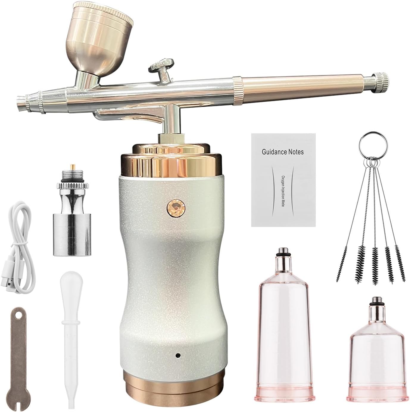 Portable Cordless Airbrush Kit - 3 Level Pressure, Built-in Battery