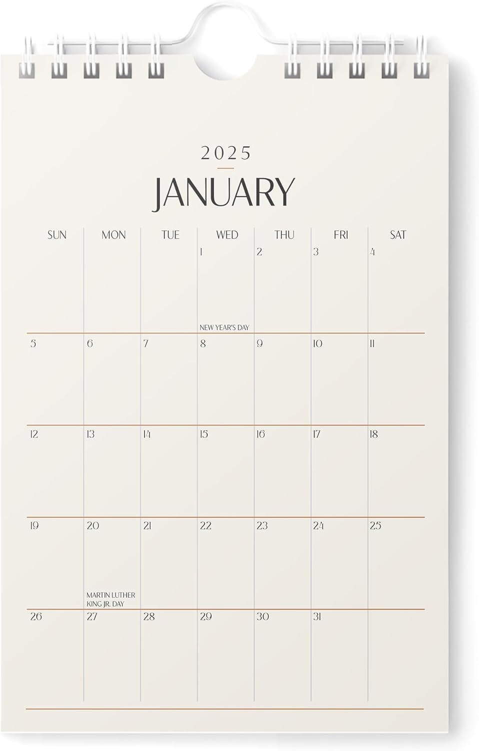 Beige Desk Mini Calendar - Easy Planning Until June 2026