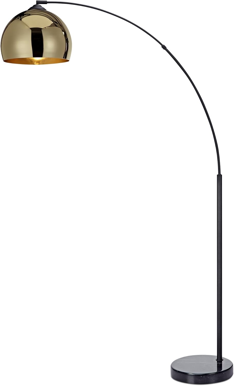 Mid-Century Modern Arc Floor Lamp with Faux Marble Base