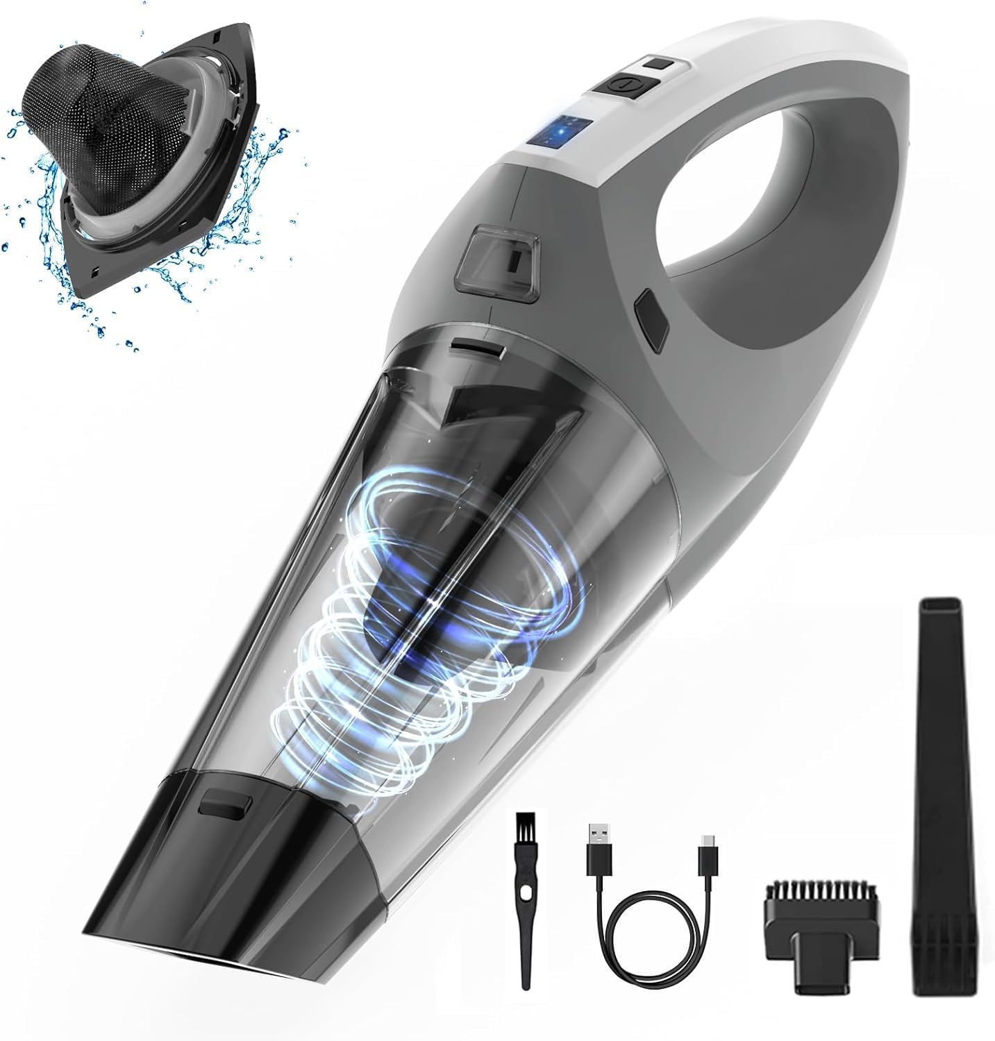Powerful 9000PA Suction Handheld Vacuum - 9 Filters Included
