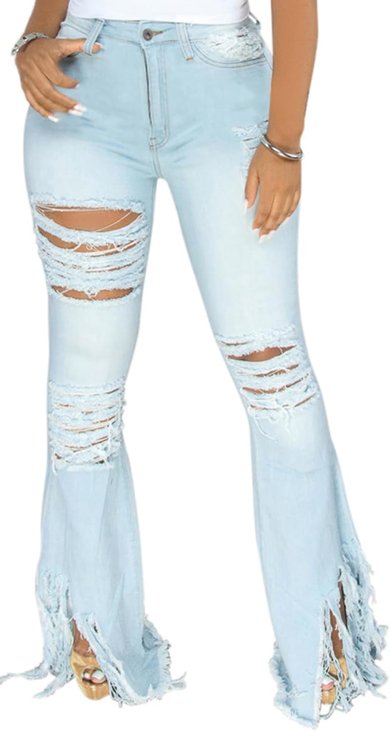 Vintage 70s Bell Bottom Jeans for Women - High Waisted Flare