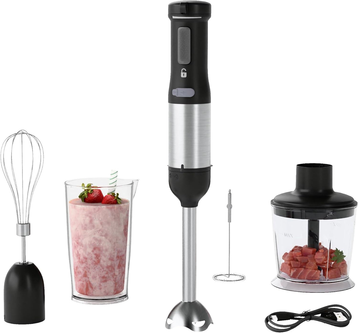 Cordless Immersion Hand Blender - 5-in-1 Kitchen Tool