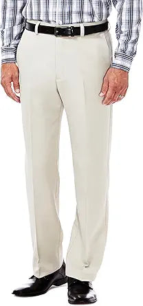 Haggar Men's Cool 18 Flat Front Pants for Comfort and Style
