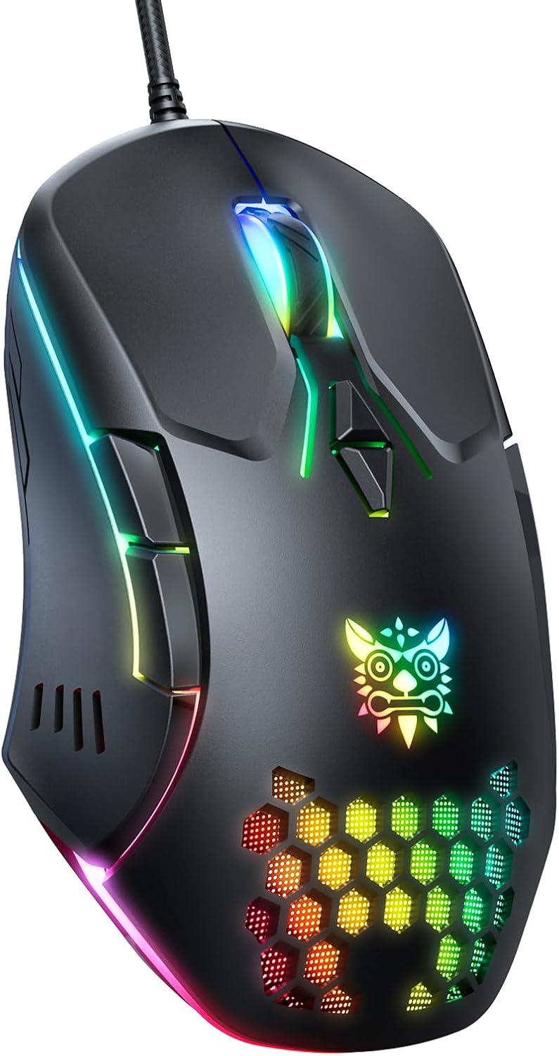 ONIKUMA Wired Gaming Mouse: RGB, Adjustable DPI, Ergonomic