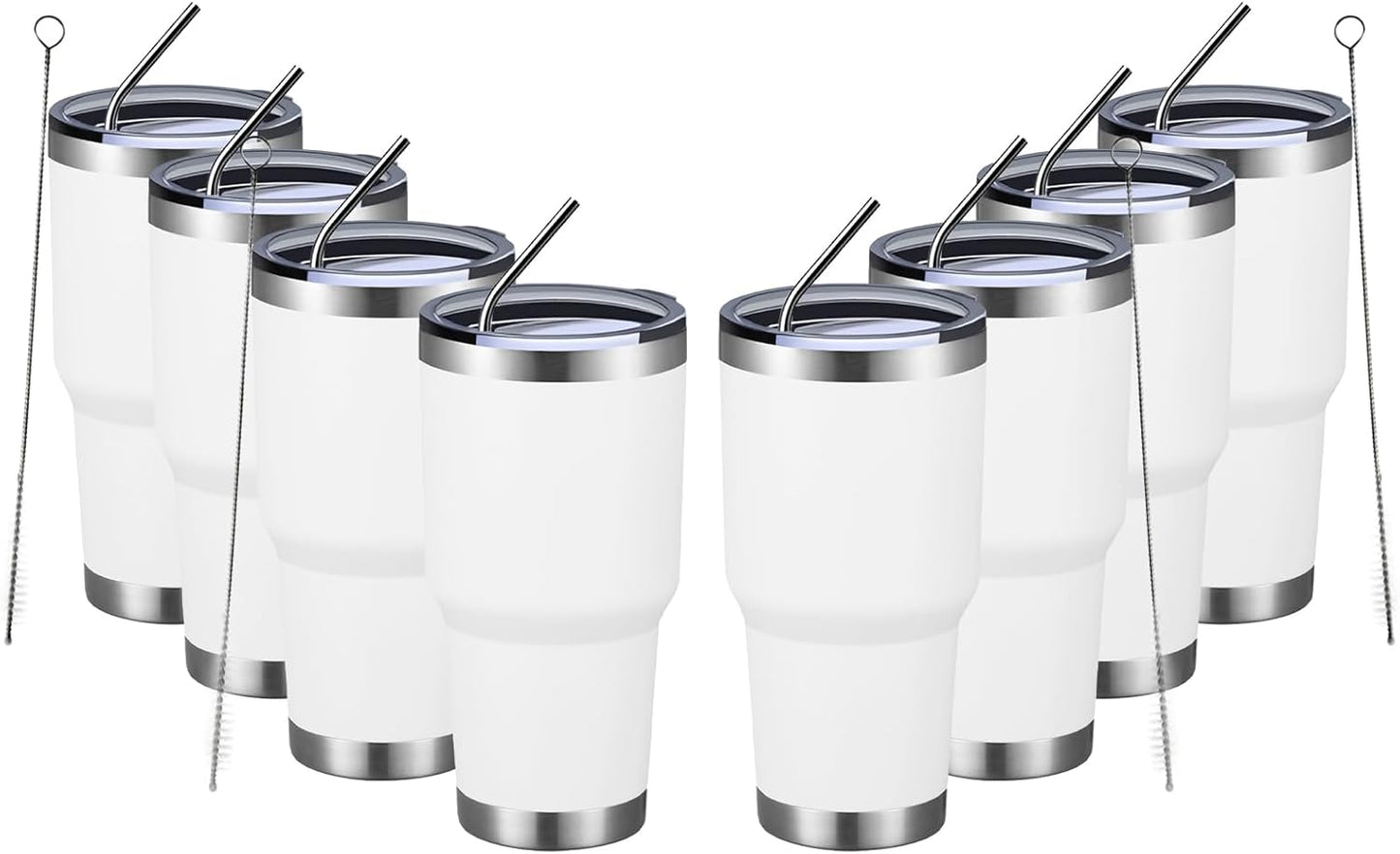 MEWAY 30oz Insulated Tumbler for Hot and Cold Drinks, 8 Pack