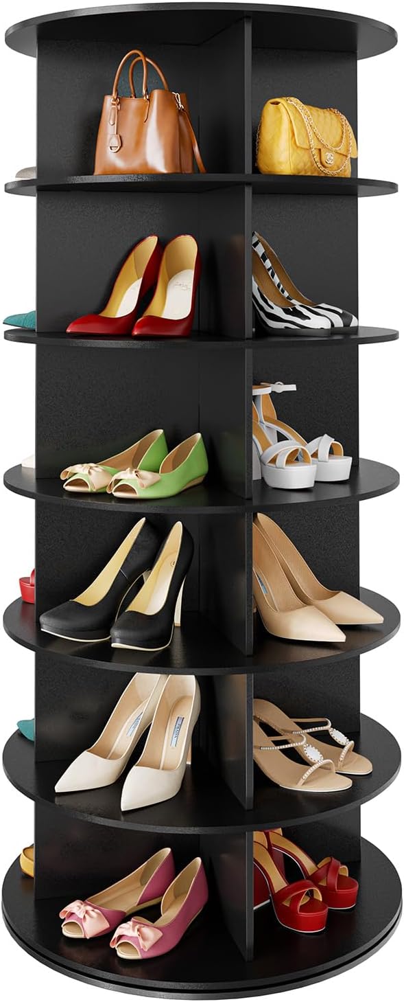SpaceAid 6 Tier Rotating Shoe Rack Tower for Closet Organization