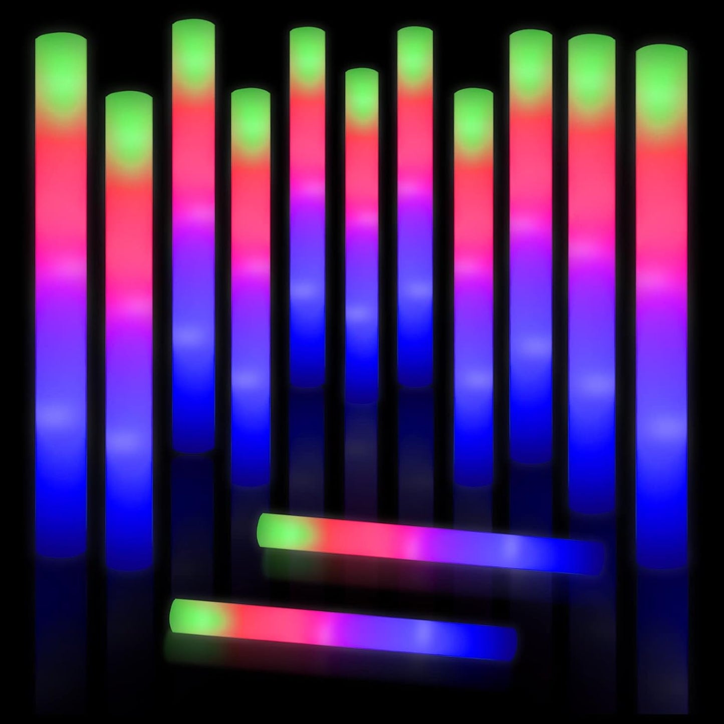 68PCS Foam Glow Sticks for Parties with Colorful Flashing Modes