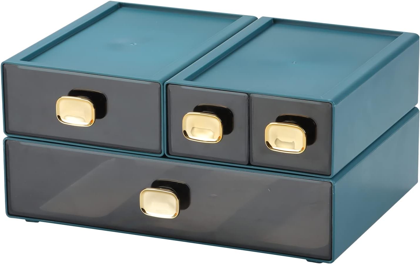 Spacious Desktop Storage Box with Stackable Drawers for Organizing