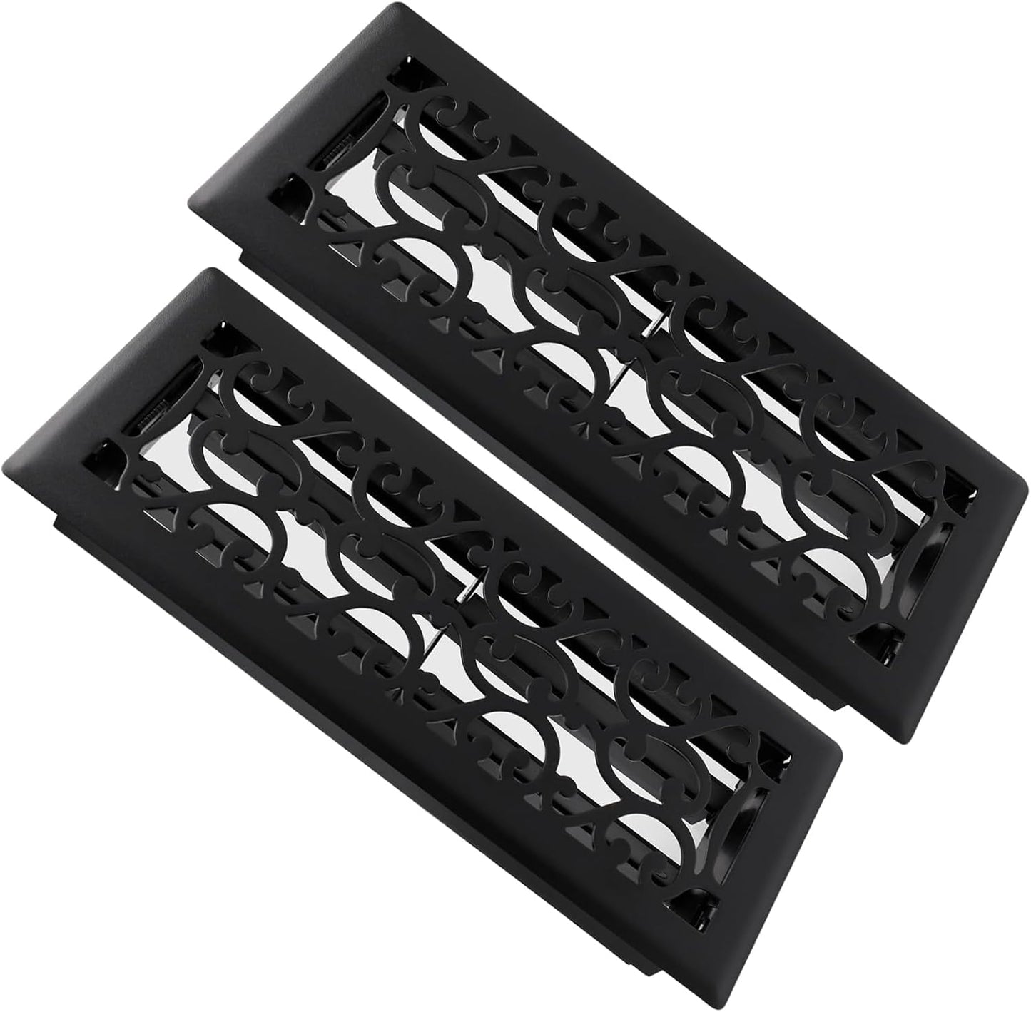 2 Pack 4x12 Heavy Duty Steel Floor Registers for Adjustable Airflow