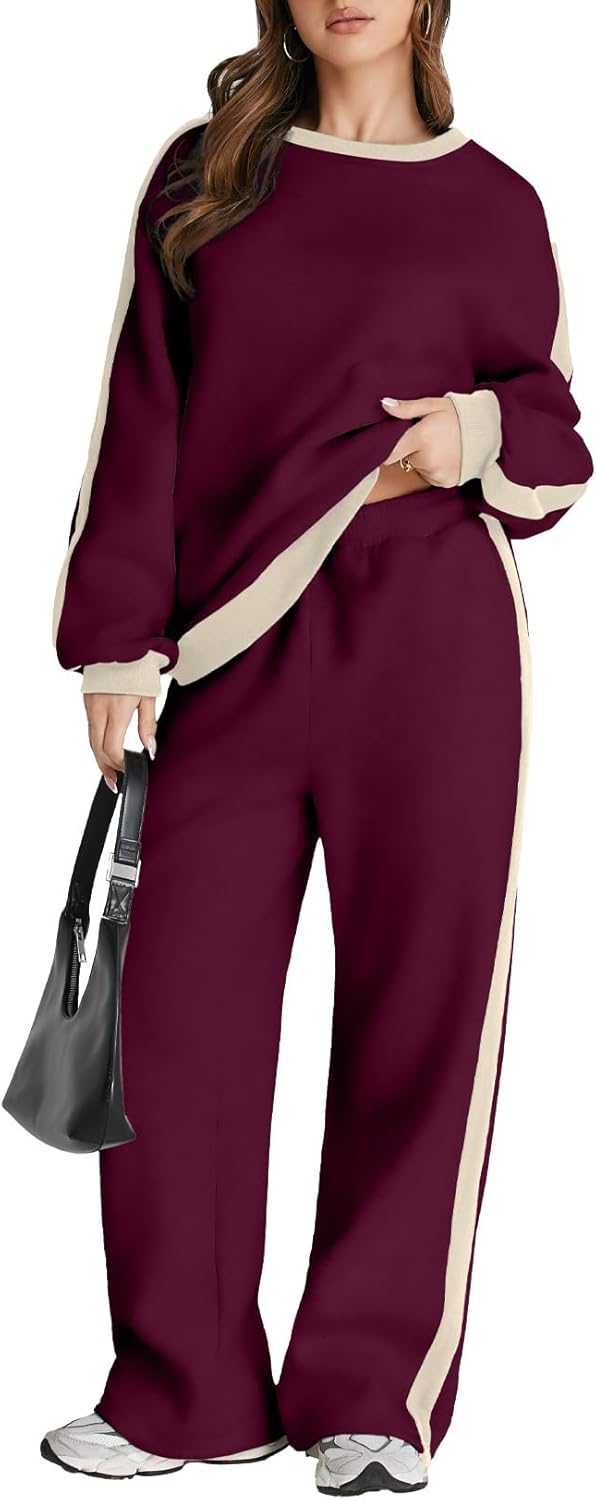 Herseas Women 2 Piece Outfits Color Block Sweatsuit Set Review