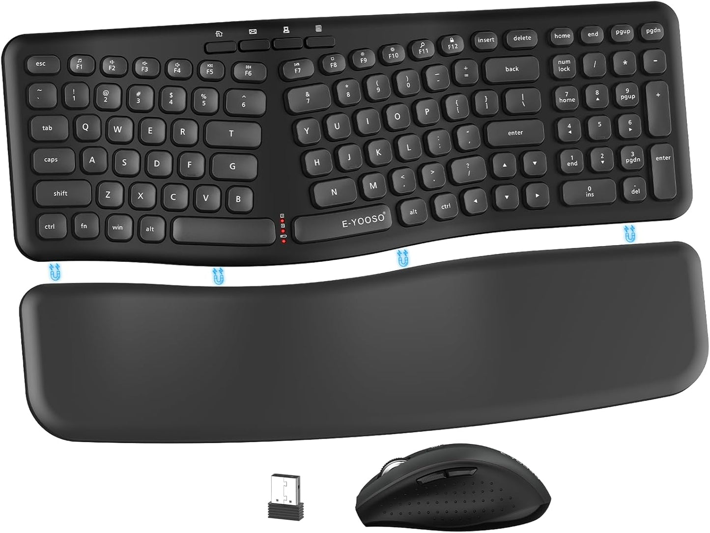E-YOOSO Wireless Keyboard & Mouse: Ergonomic Split Design