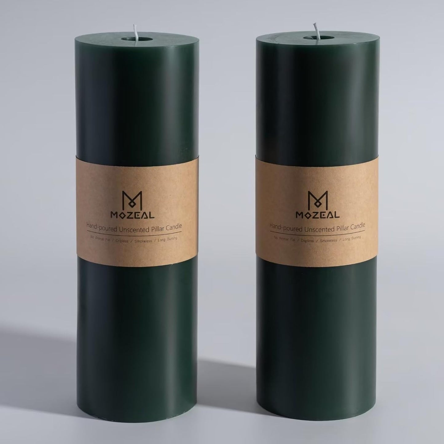 Extra-Large Dark Green Pillar Candles for Weddings and Decor