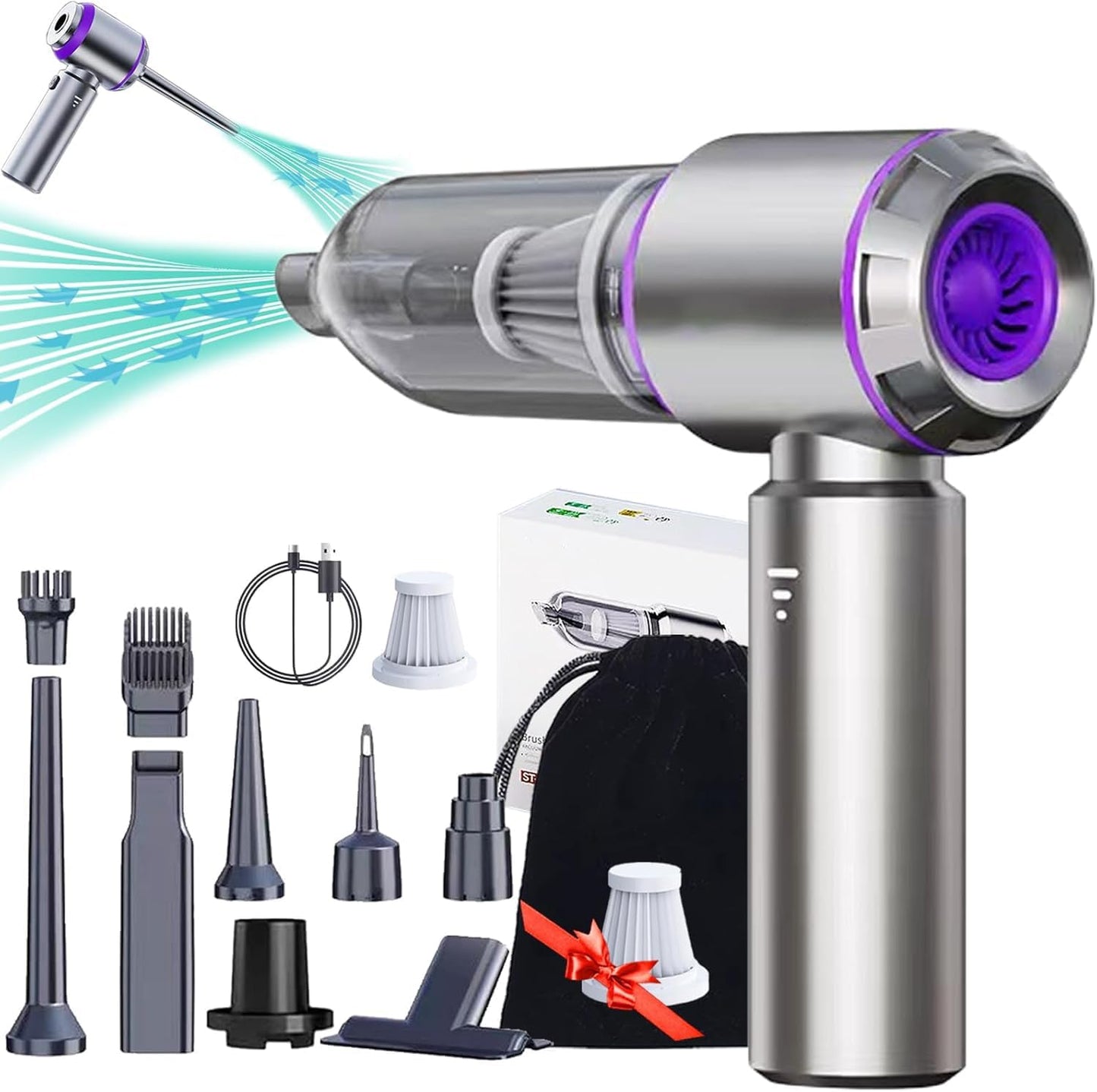 Powerful 3-in-1 Car Vacuum - 29000 Pa Suction