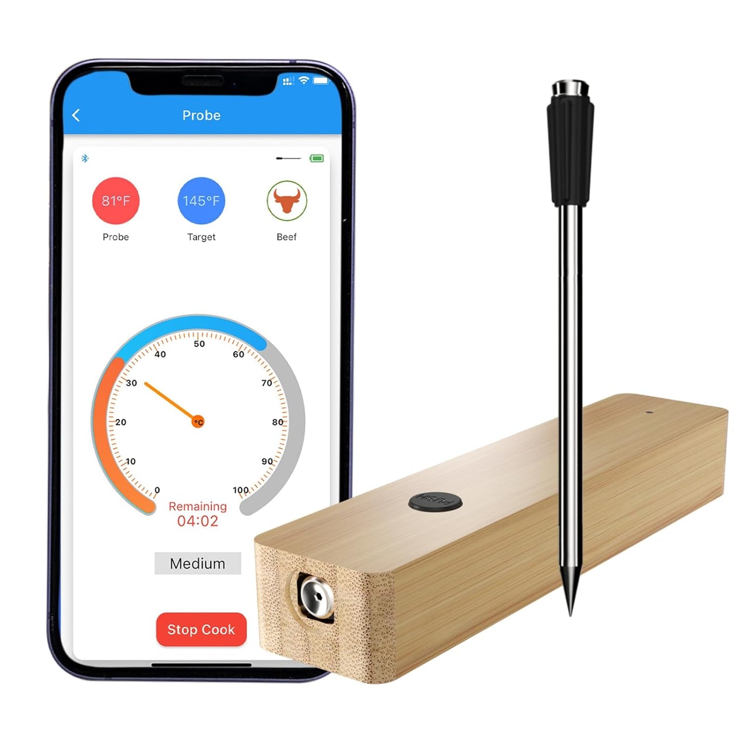 XiaYchaug Wireless BBQ Thermometer - Smart Control, 500FT Range