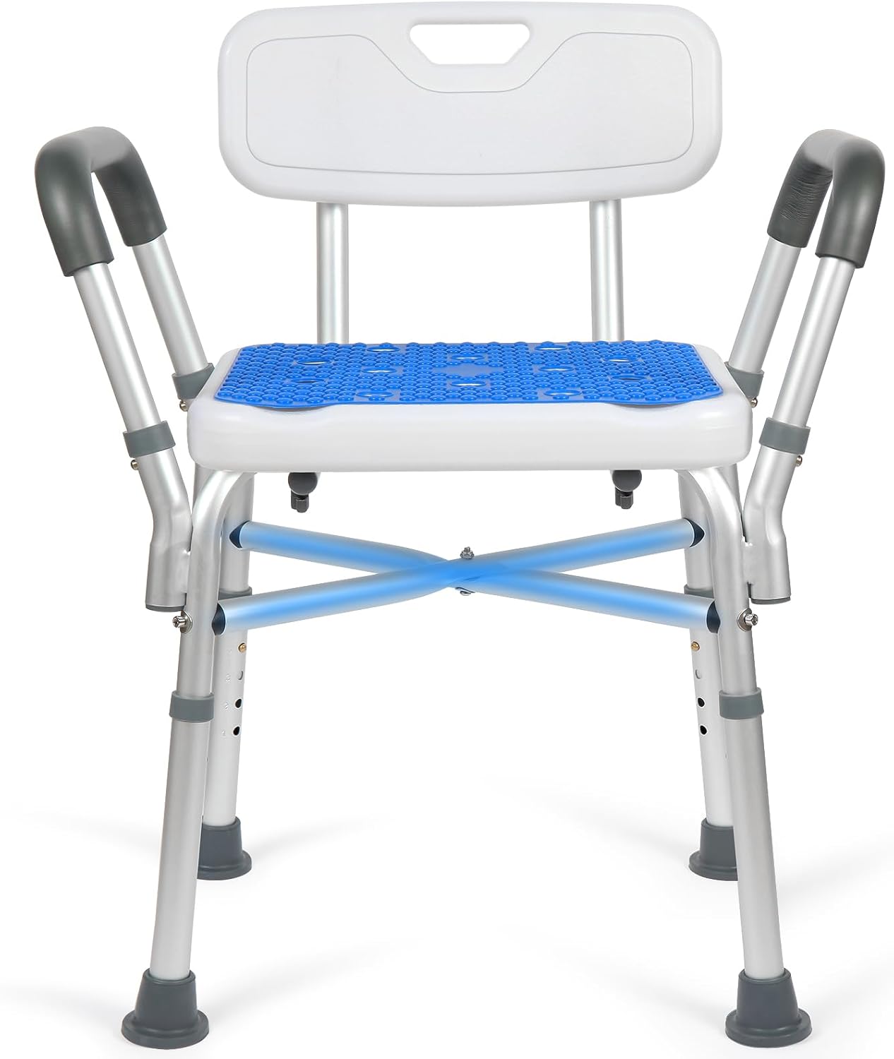 550lb Heavy Duty Shower Chair - Height Adjustable & Padded Armrests
