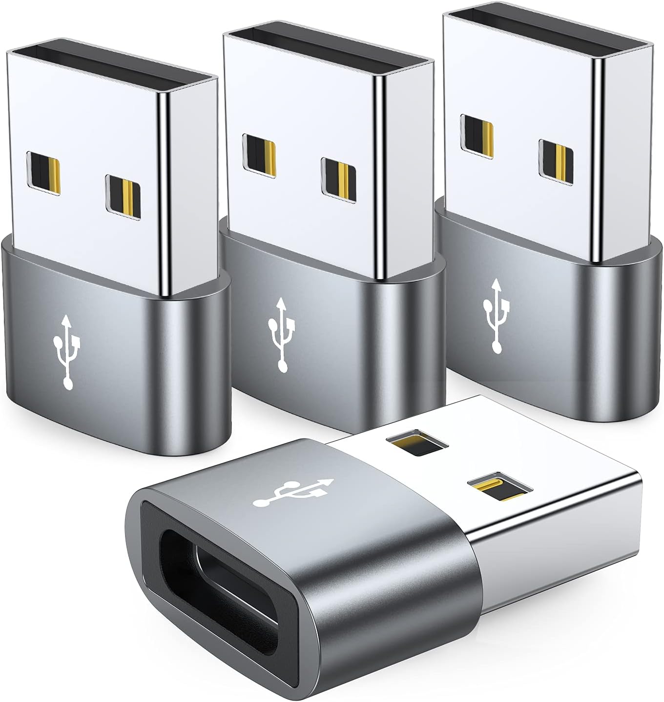 4-Pack USB C to USB Adapter for iPhone & Samsung