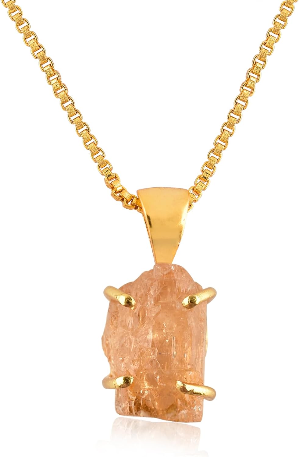 Raw Gold Pendant Necklace with Natural Green Gemstones for All