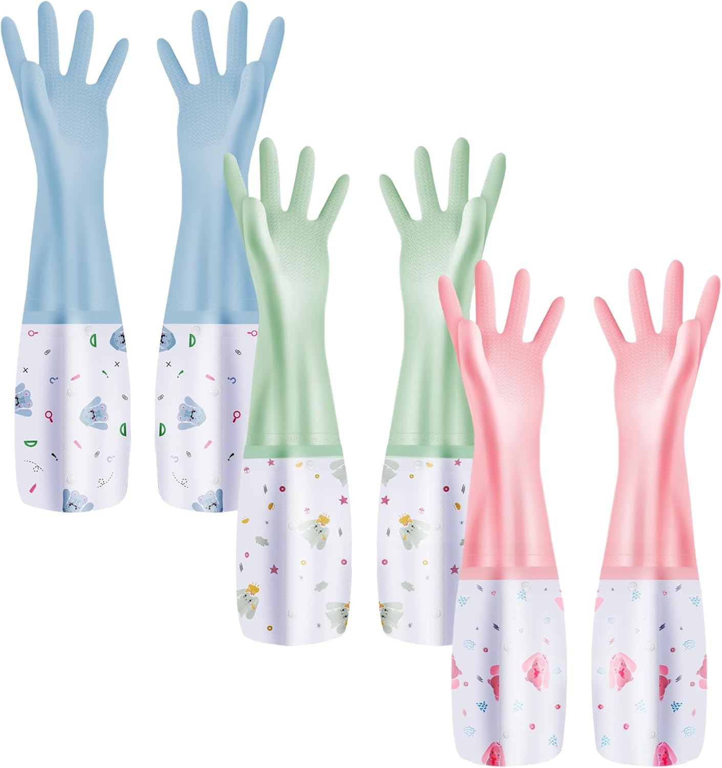 Waterproof Reusable Cleaning Gloves - Non-Slip & Long Cuff