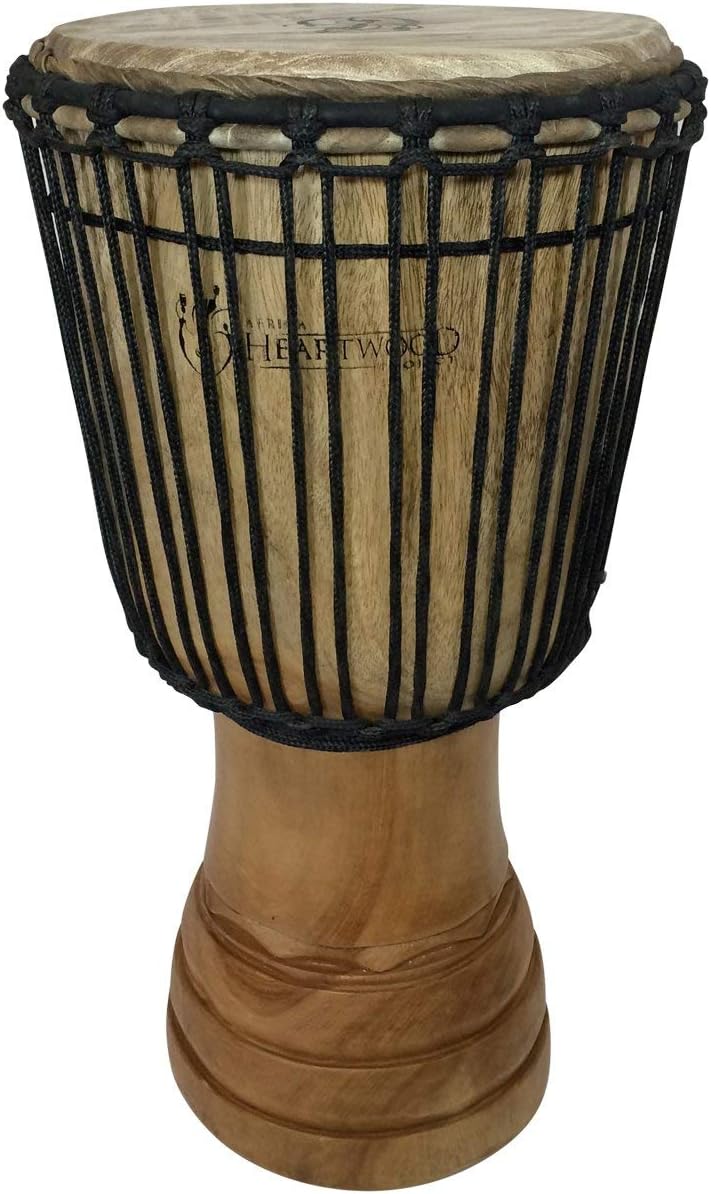 Hand-Carved Djembe Drum - 11x22 Classical Heartwood Design