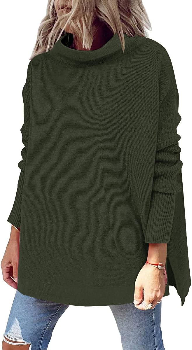 LILLUSORY Women's Mock Turtleneck Oversized Sweater for Style