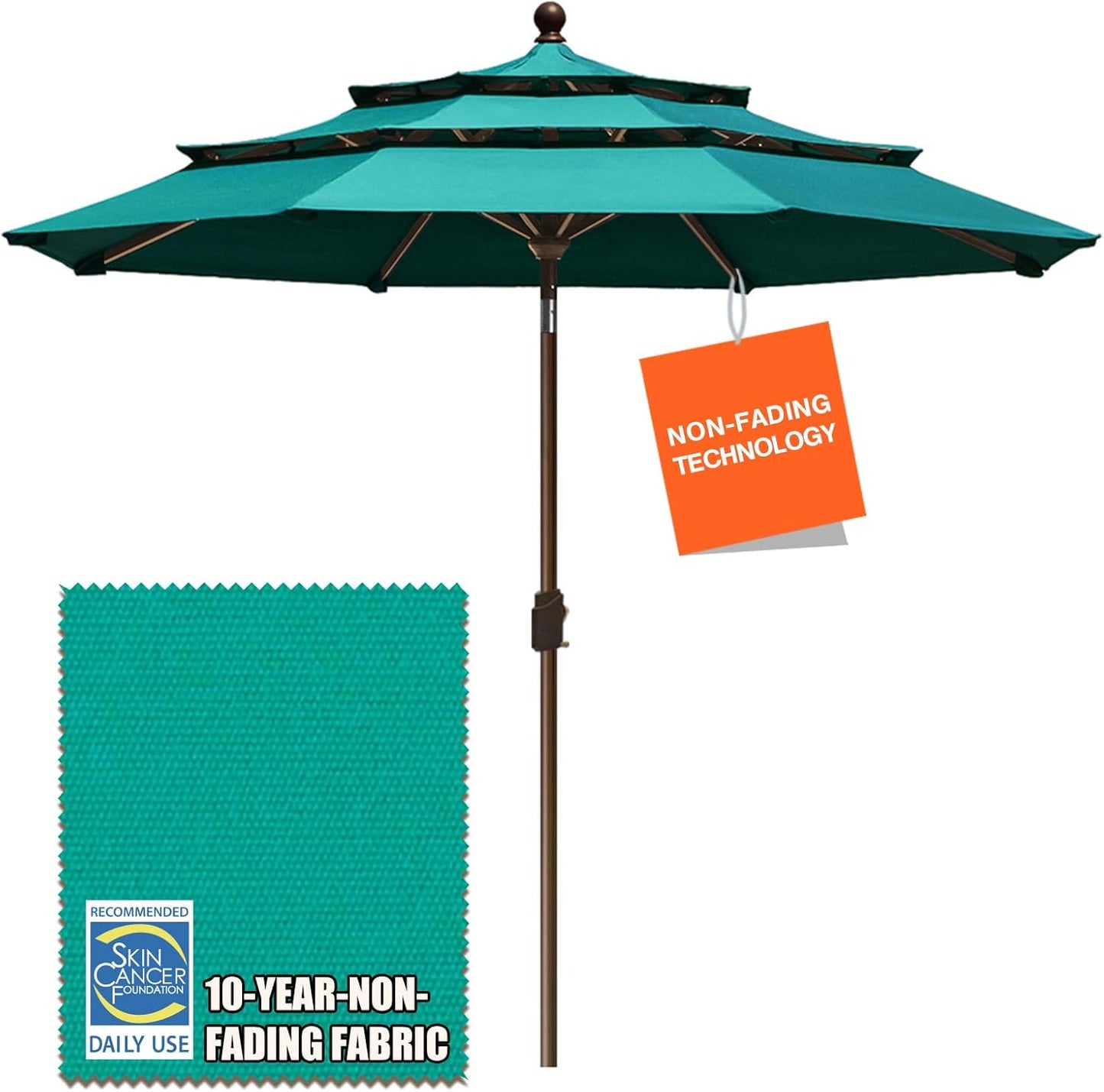 EliteShade 9Ft 3 Tiers Market Umbrella for Outdoor Spaces