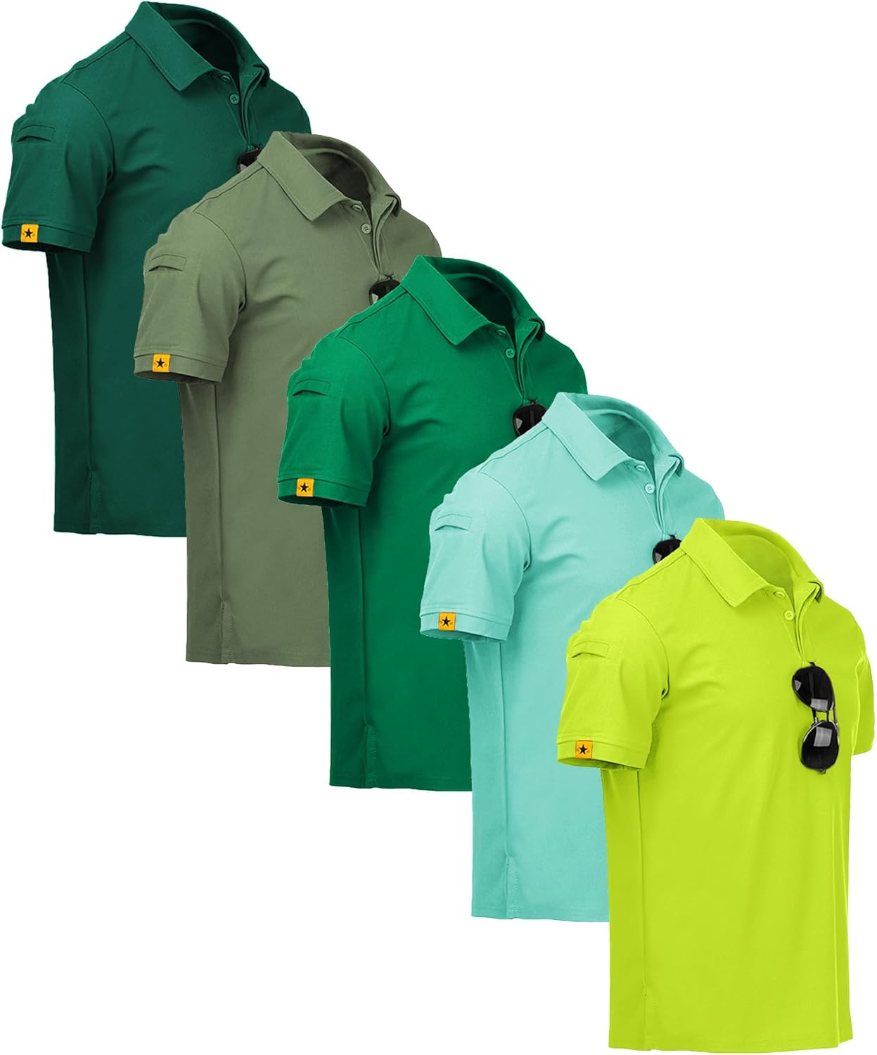 ZITY 5 Pack Mens Polo Shirt Short Sleeve for Sports and Golf