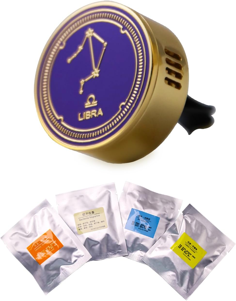 Zodiac Car Air Freshener with 4 Scented Pads