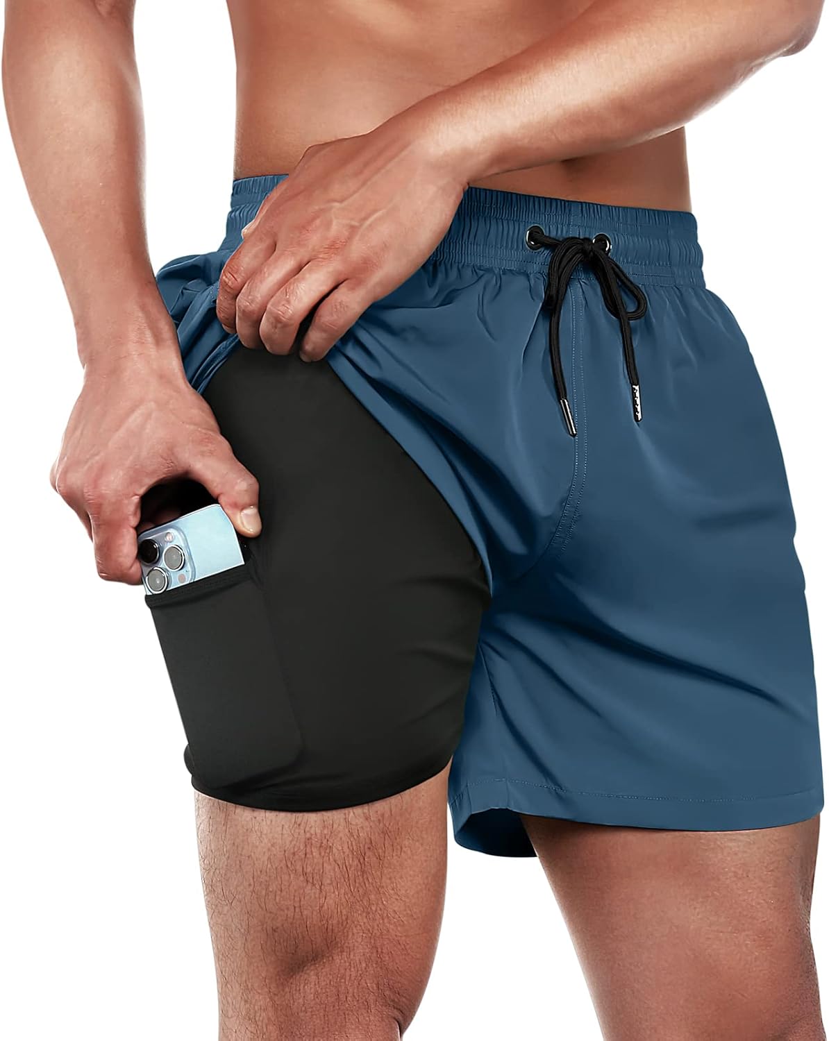 BRISIRA Mens Swim Trunks Quick Dry 5 inch Inseam Beach Shorts