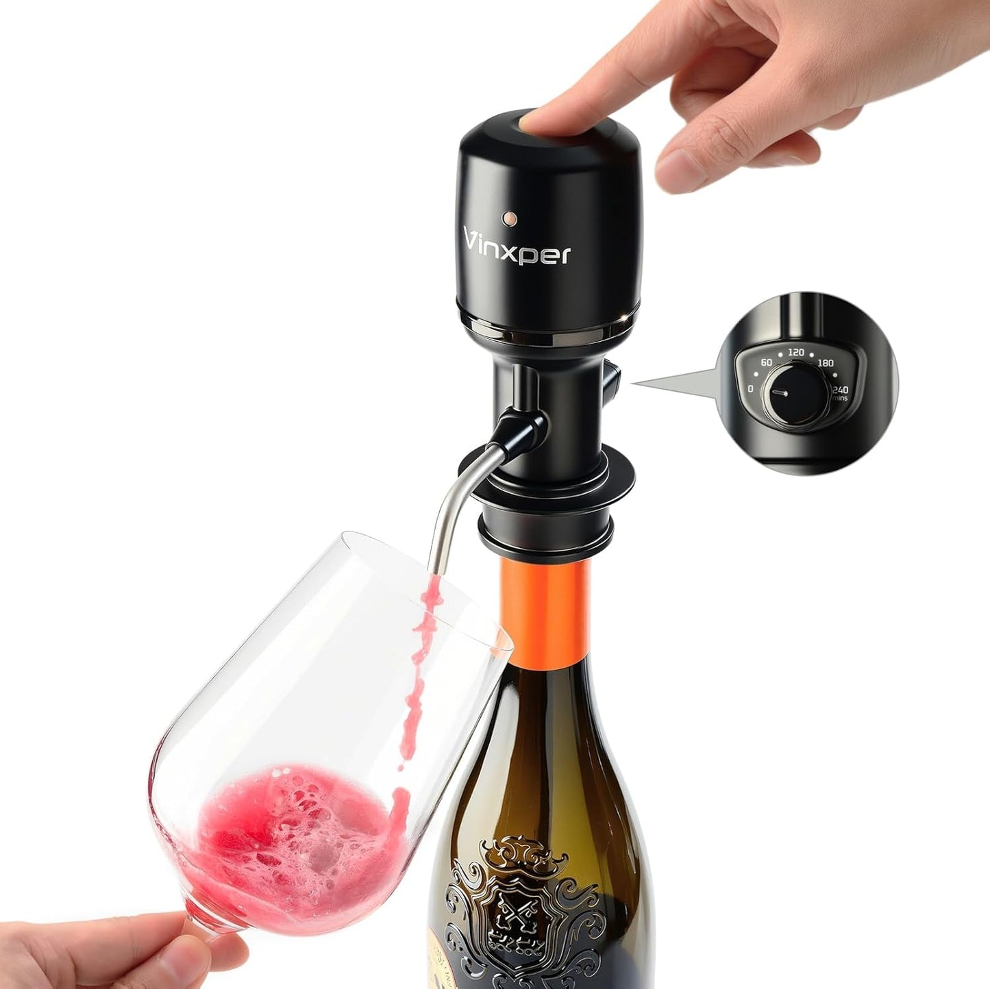 Wine Aerator Adjustable 0-4 Hours for Perfect Decanting